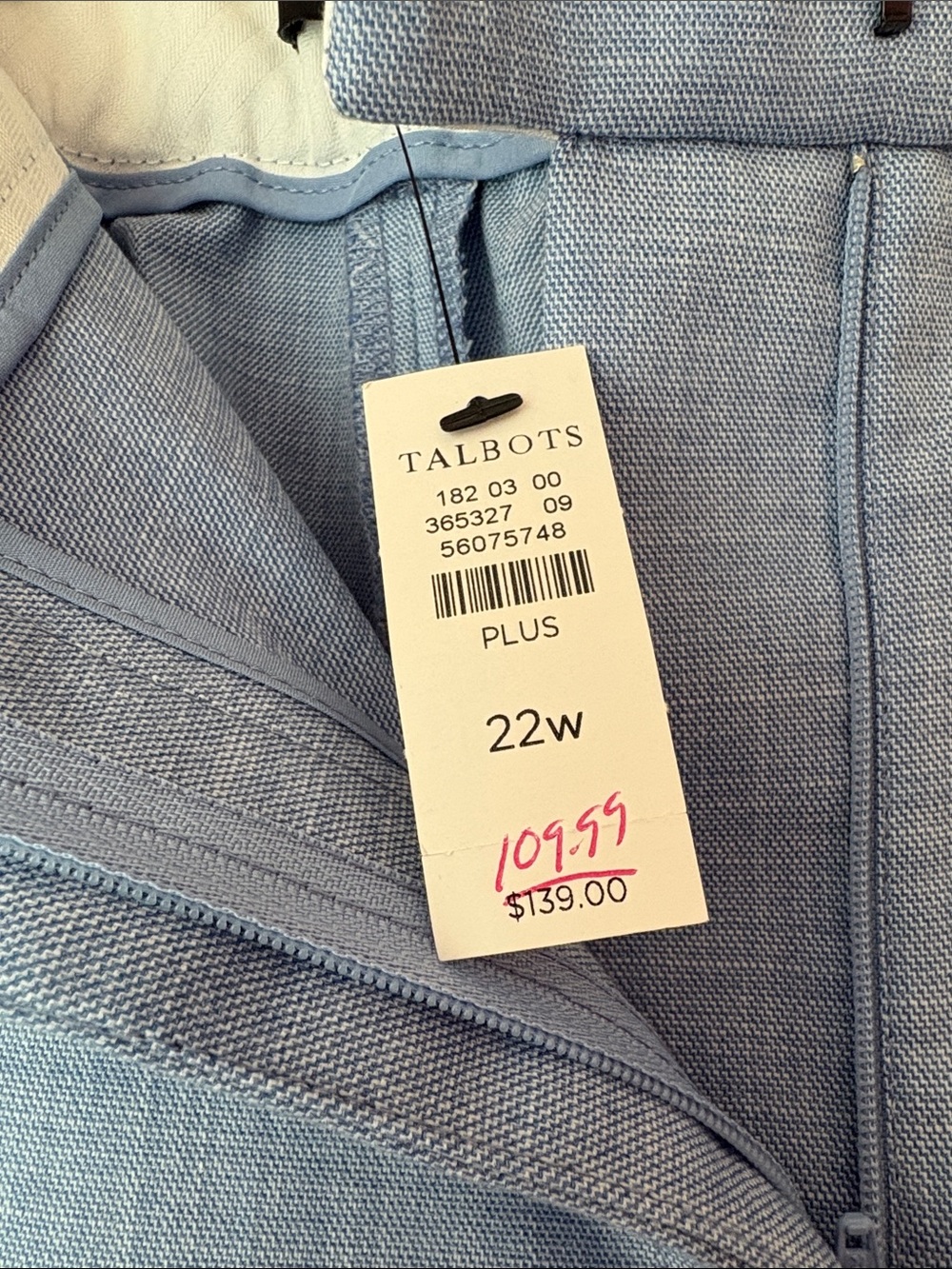 Talbots Light Blue Hampshire Ankle Pant - Picture 7 of 9